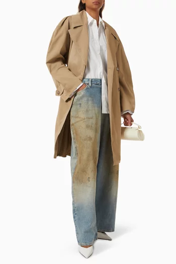 Belted Coat in Cotton Twill