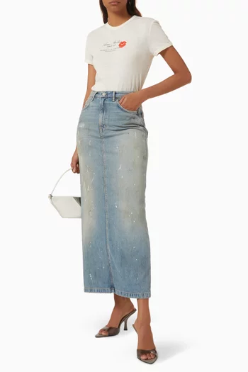 Distressed Skirt in Denim