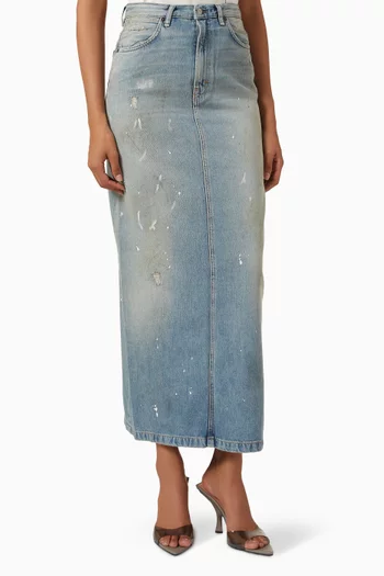 Distressed Skirt in Denim