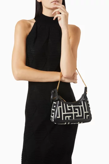 B-Army Monogram Shoulder Bag in Canvas & Leather