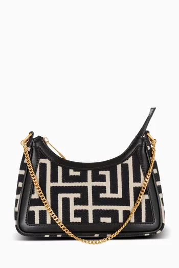 B-Army Monogram Shoulder Bag in Canvas & Leather