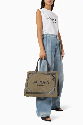 B-Army 42 Shopper Bag in Canvas & Leather