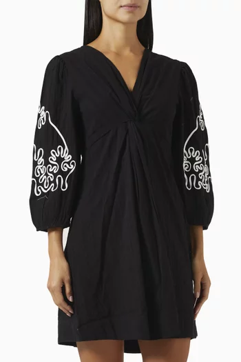 Yasgigga Embroidered Mini Dress in Cotton