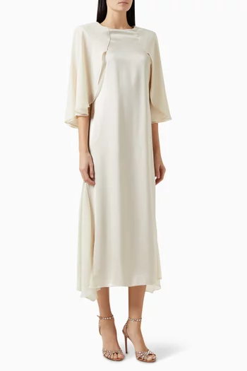 فستان متوسط الطول بدرابيه