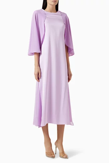 فستان متوسط الطول بدرابيه