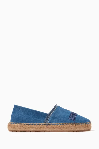 Logo-embroidered Espadrilles in Denim