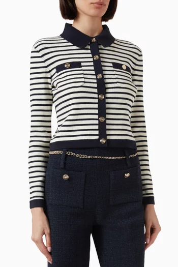 Crop Knit Cardigan in Cotton Blend