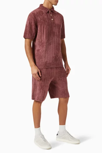 Rib Polo Shirt in Chenille