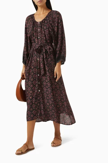 Alex Midi Dress in Cotton