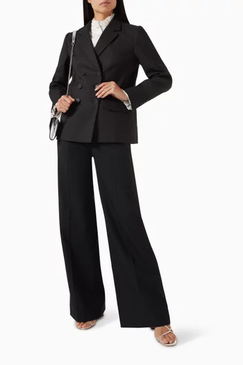 Double-breasted Suit Jacket in Linen-blend