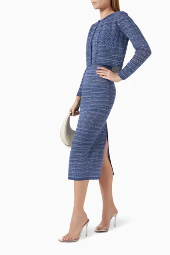 Chevron Midi Dress in Knit