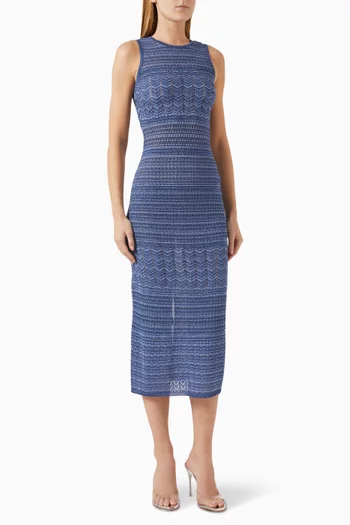 Chevron Midi Dress in Knit
