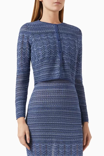 Chevron Cropped Cardigan in Knit
