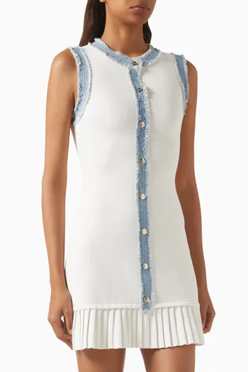 Ruffle Knit Mini Dress in Viscose Blend