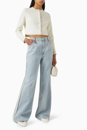 Crop Cardigan in Viscose Blend