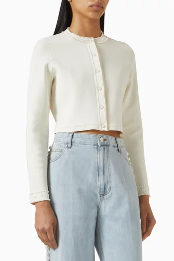 Crop Cardigan in Viscose Blend