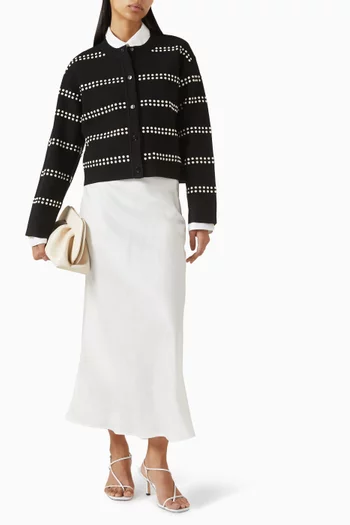 Stud-embellished Cardigan in Viscose-blend