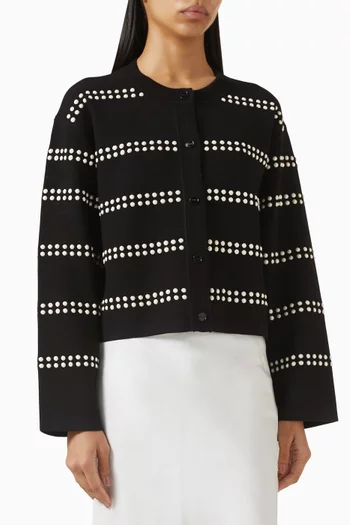 Stud-embellished Cardigan in Viscose-blend