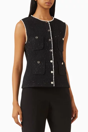 Pearl-button Waistcoat in Tweed