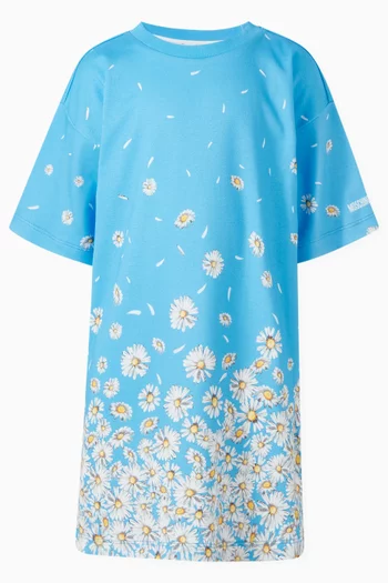 Daisy-print T-shirt Dress in Cotton Jersey
