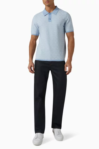 تي شيرت بولو بنقشة علامة زائد بالكامل نسيج فيسكوز