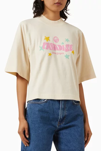 Paradise Palm Crop T-shirt in Cotton