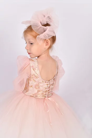 Peach Blossoms Dress in Tulle