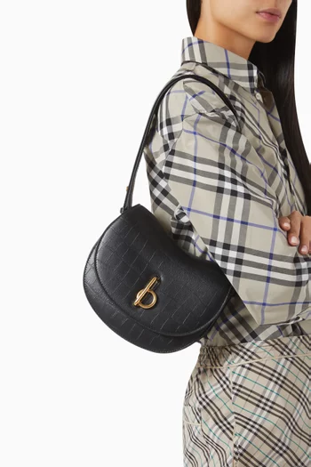 Small Rocking Horse Crossbody Bag in Croc-embossed Leather