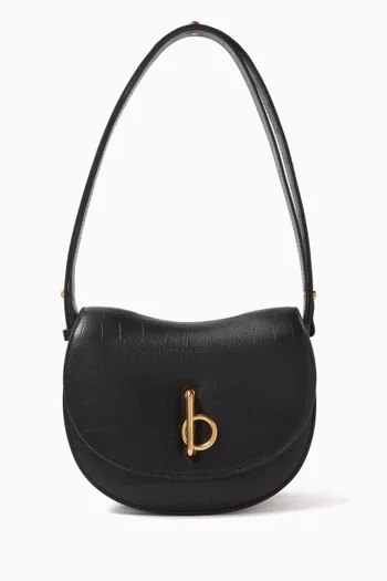 Small Rocking Horse Crossbody Bag in Croc-embossed Leather