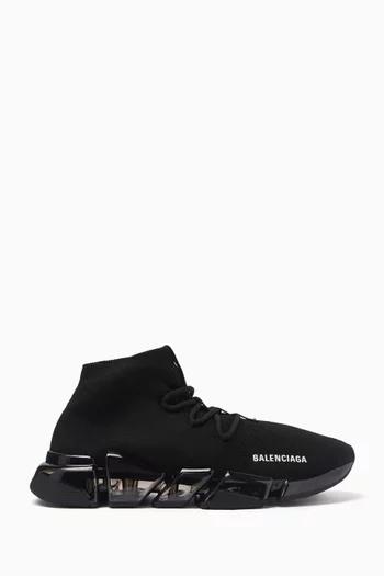 Buy Balenciaga Black Speed 2.0 Clear Sole Lace up Sneakers in Technical Knit For Men Online Ounass Bahrain