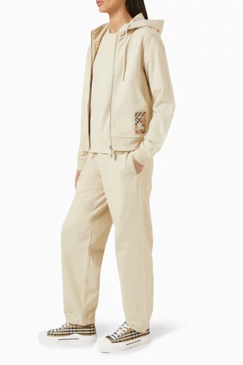 Check-patch Sweatpants in Organic Cotton