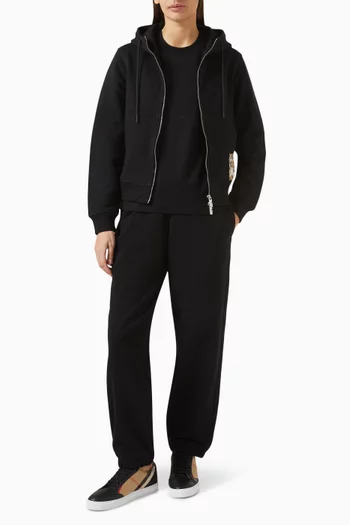 Check-patch Sweatpants in Cotton