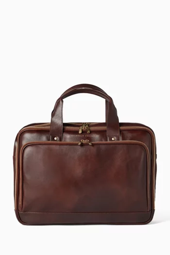 Zipper Briefcase in Calfskin Leather