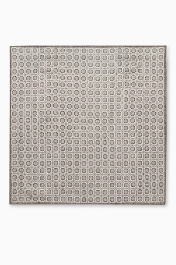 Geometric-print Pocket Square in Silk