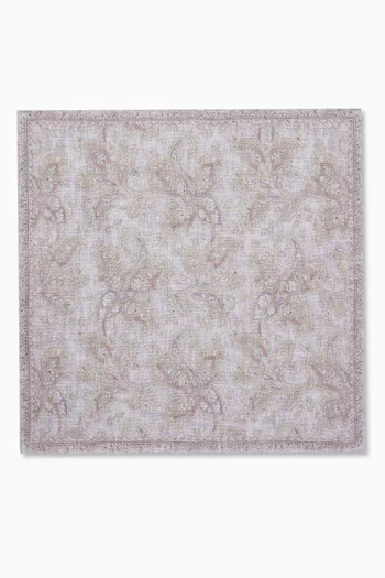 Paisley Pocket Square in Linen-silk Blend