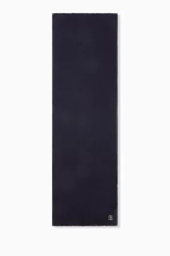 Logo-embroidered Scarf in Cashmere