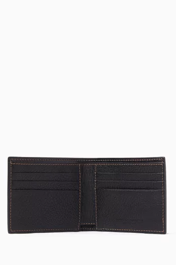 Contrast-stitch Wallet in Grained Calfskin