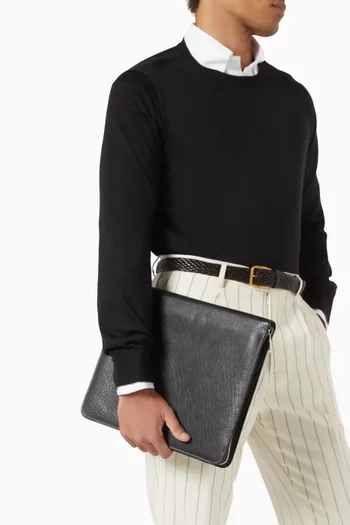 Document Holder in Grained Calfskin