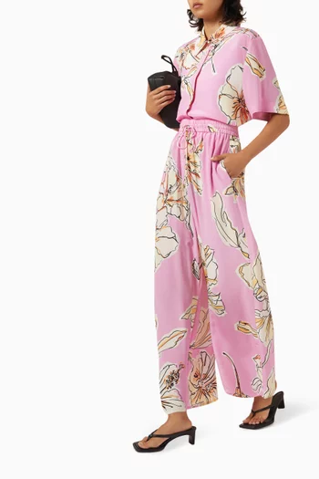 Mirella Printed Pants in Silk