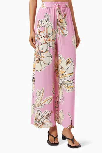 Mirella Printed Pants in Silk