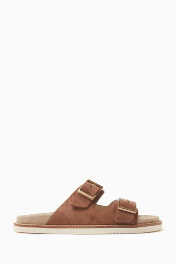 Urban Slide Sandals in Washed Suede