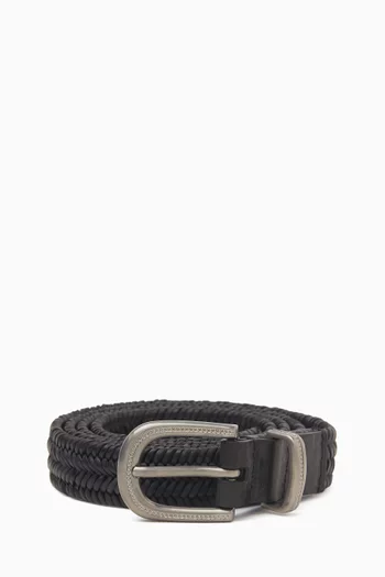 Braided Belt in Leather
