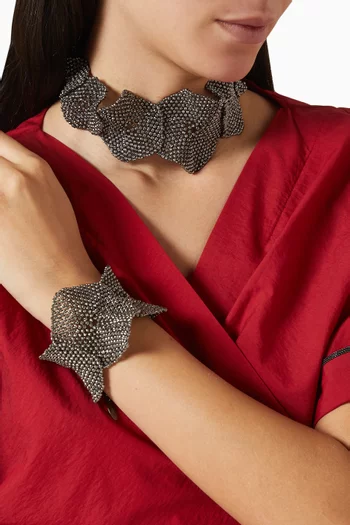 Sculptured Flower Bracelet in Sterling Silver