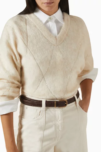 Braided Belt in Leather