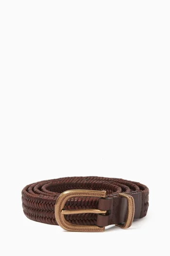 Braided Belt in Leather