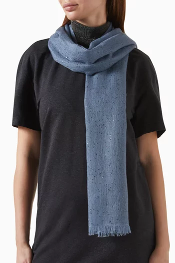 Embellished Scarf in Cashmere-silk Blend