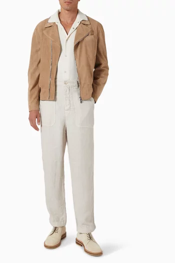 Garment-dyed Trousers in Cotton Gabardine