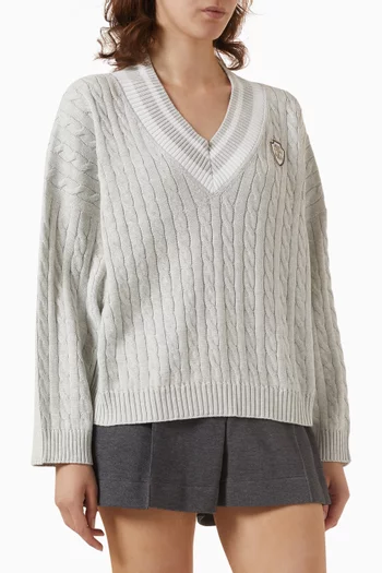 Cable-knit Sweater in Cotton