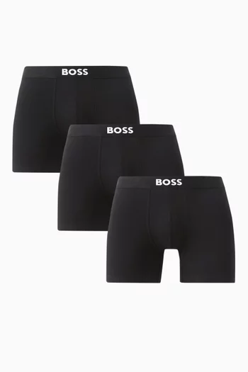 Logo Boxer Briefs in Cotton, Set of 3