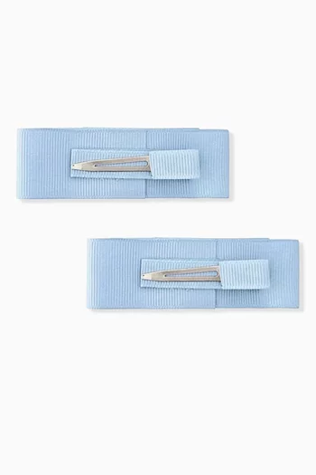 Medium Layered Pearl Bow Hair Clips, Set of 2